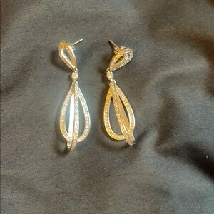 Elegant Gold and Silver Teardrop Earrings